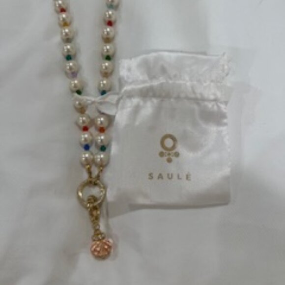 Almost New Saule Multi-Colored Pendant Necklace w/Czech Glass Beads & Dustbag - Picture 2 of 7